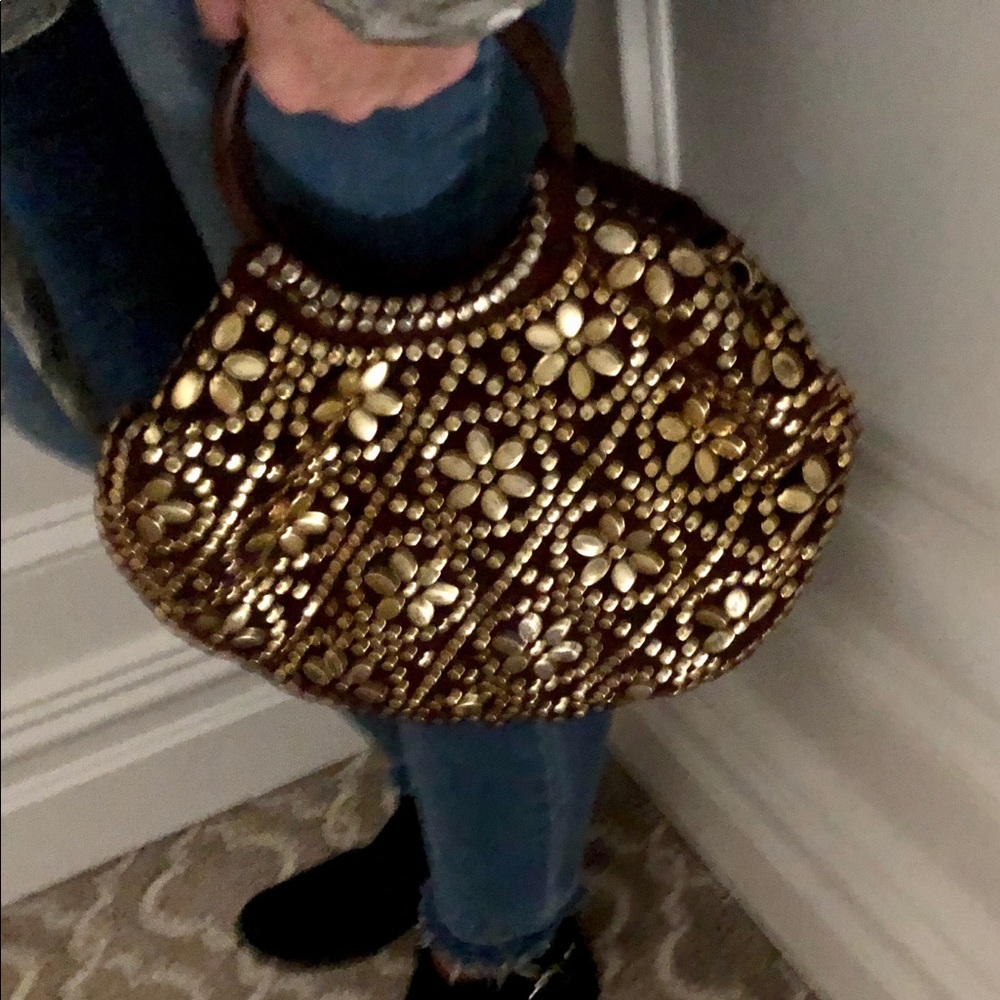 Vintage 1960s Boho Hippie Handbag Brown